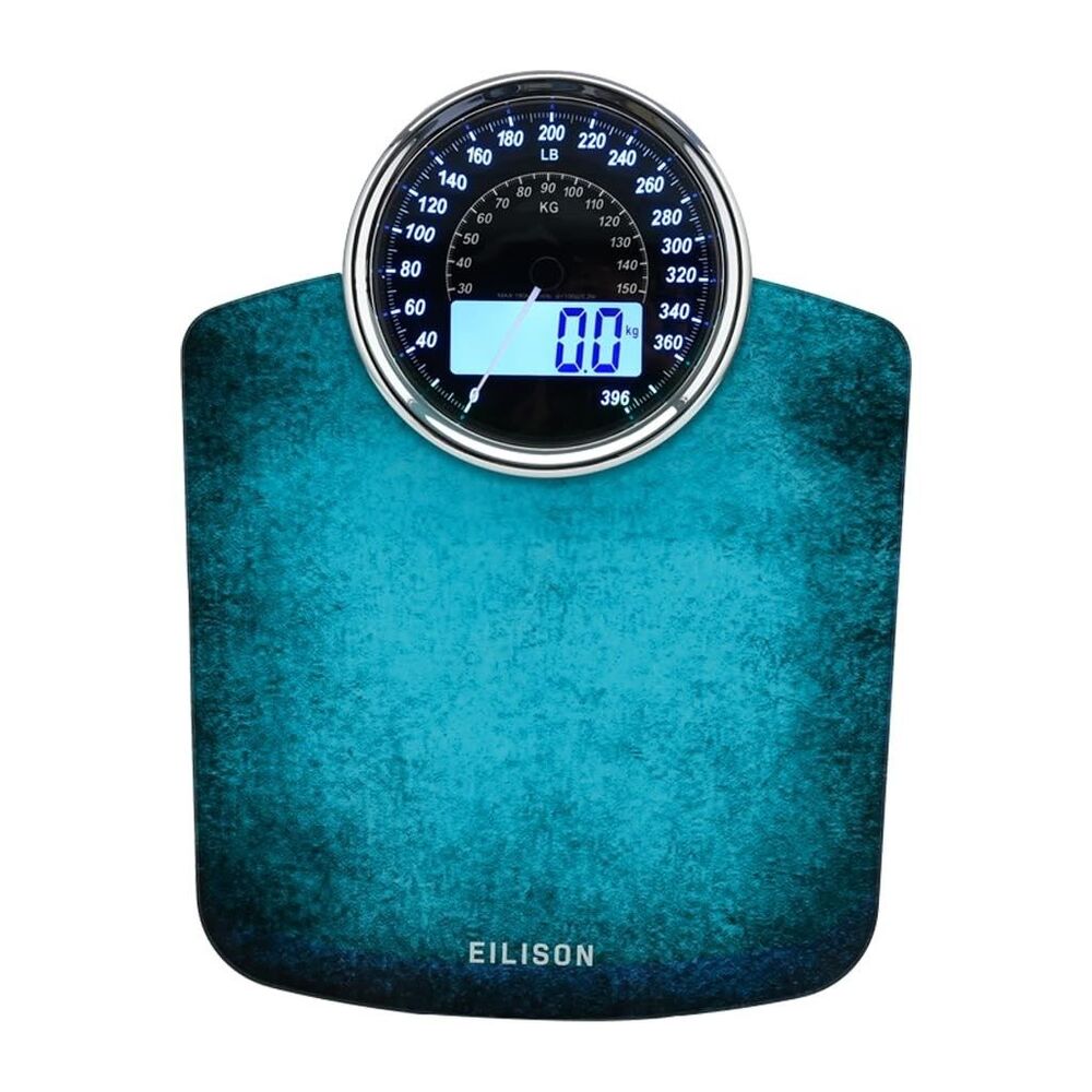 Highly Advance 2-In-1 Digital & Analog Weighing Scale Body Weight 400Lbs Blue
